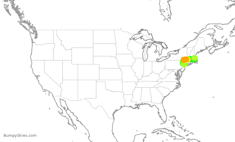 Turbulence forecast map for EJA878, BOS to TEB