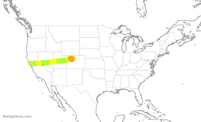 Turbulence forecast map for EJA888, STS to EGE
