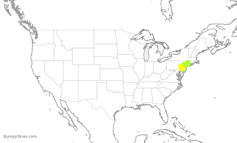 Turbulence forecast map for EJA919, DXR to PHL
