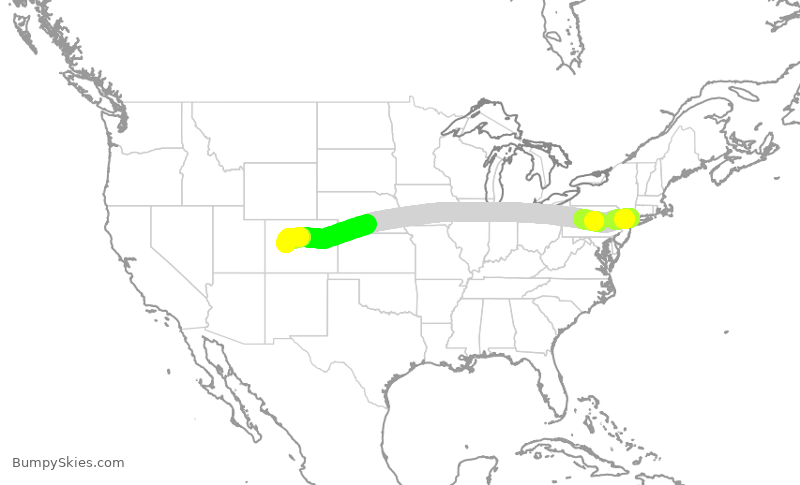 Turbulence forecast map for EJA919, HPN to ASE