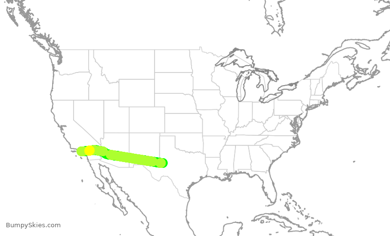 Turbulence forecast map for EJA920, MAF to LAX