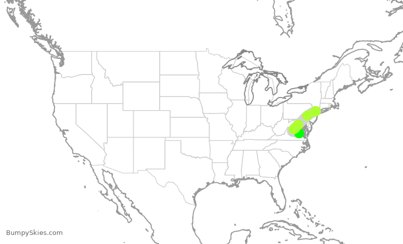 Turbulence forecast map for EJA924, TEB to RIC