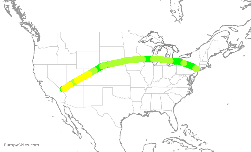 Turbulence forecast map for EJA925, TEB to LAS