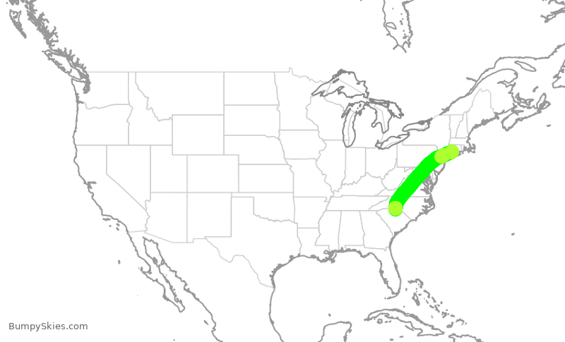Turbulence forecast map for EJA934, HVN to KEQY