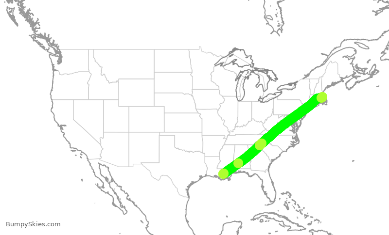 Turbulence forecast map for EJA944, BOS to MSY