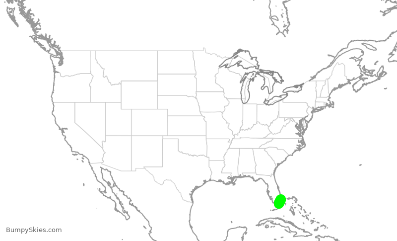 Turbulence forecast map for EJA946, DJT to TMB
