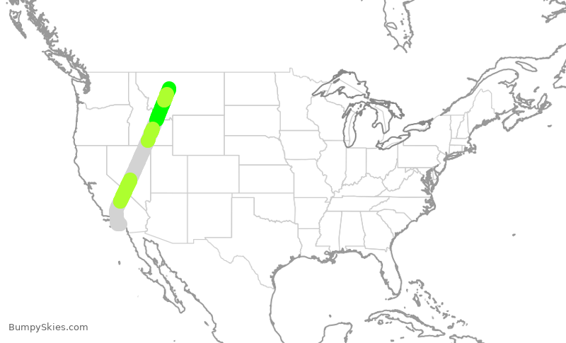 Turbulence forecast map for EJA963, SNA to GTF