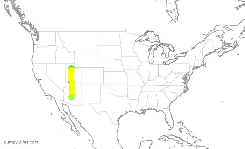 Turbulence forecast map for EJA969, SLC to SCF