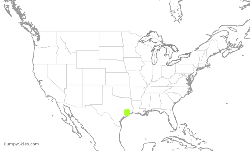 Turbulence forecast map for EJA989, IAH to HOU
