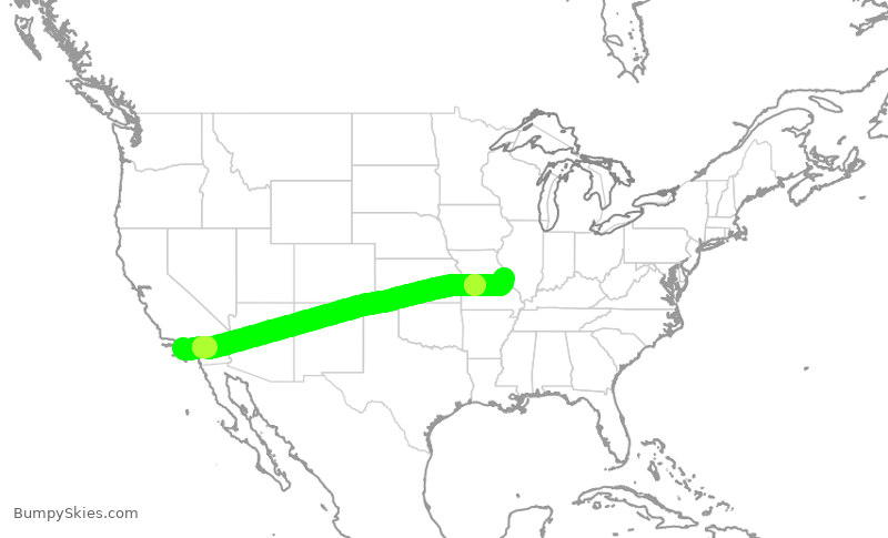Turbulence forecast map for EJM100, LAX to SUS
