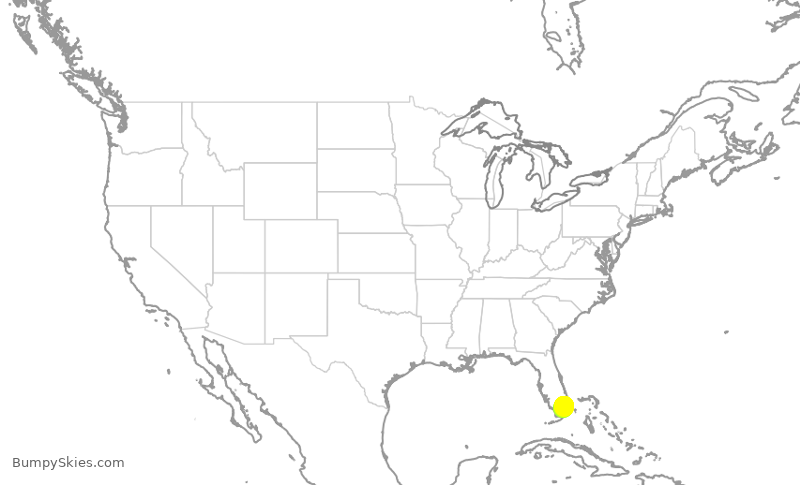 Turbulence forecast map for EJM110, FLL to MIA