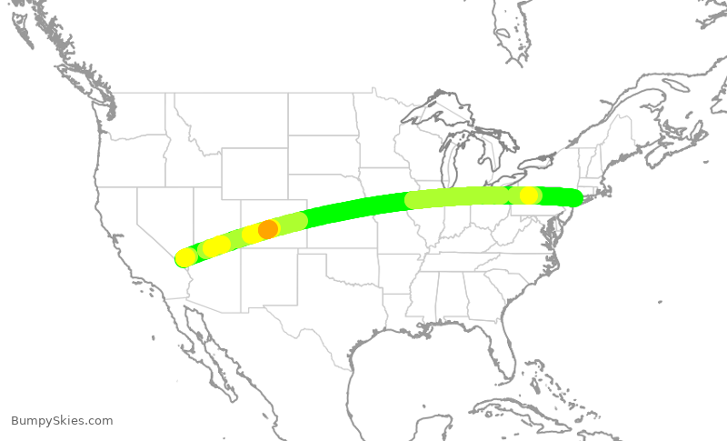 Turbulence forecast map for EJM14, HSH to HPN