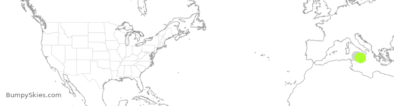 Turbulence forecast map for EJM180, PMO to CTA