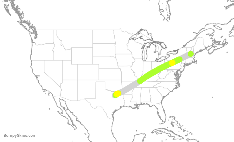 Turbulence forecast map for EJM256, DAL to KLCI