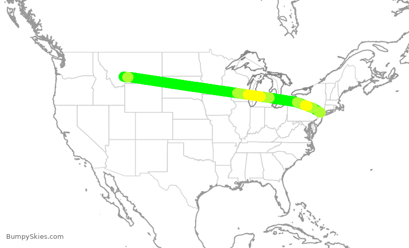 Turbulence forecast map for EJM316, TEB to BZN