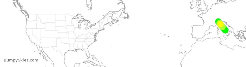 Turbulence forecast map for EJM328, LIN to NAP