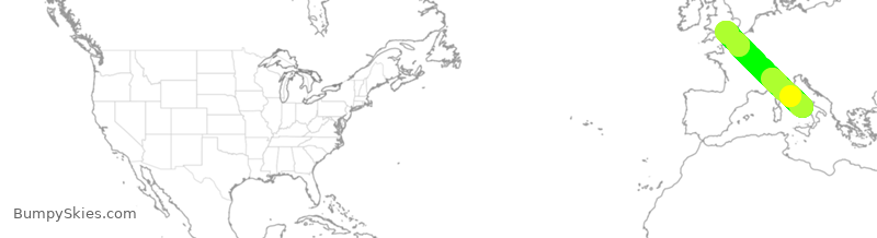 Turbulence forecast map for EJM328, NAP to FAB