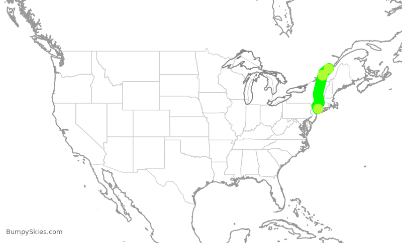 Turbulence forecast map for EJM448, YQB to HPN