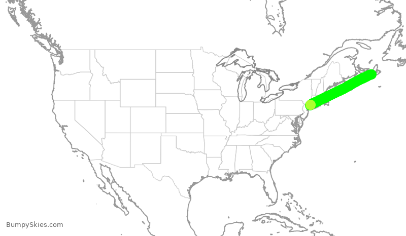 Turbulence forecast map for EJM470, HPN to YPS