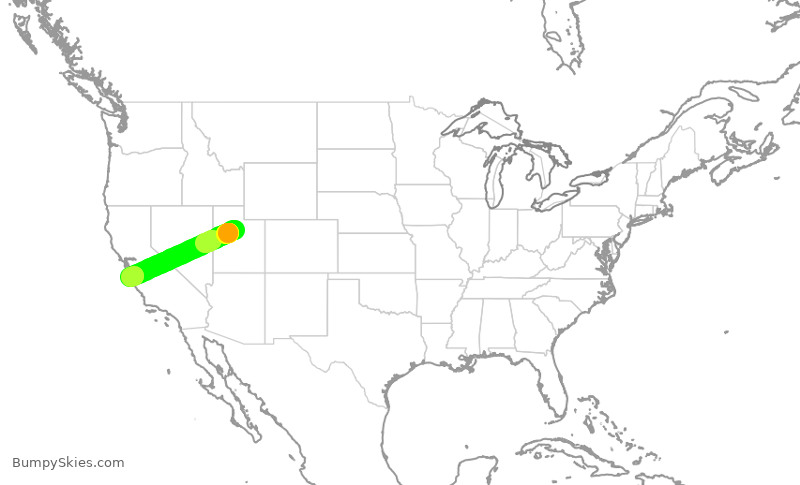 Turbulence forecast map for EJM470, PVU to MRY
