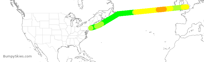 Turbulence forecast map for EJM473, FOK to LTN