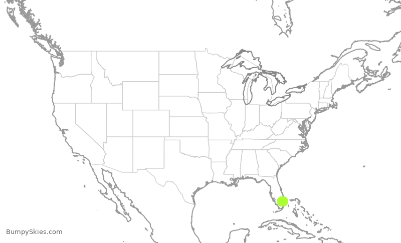 Turbulence forecast map for EJM500, KDJT to BCT