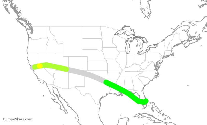 Turbulence forecast map for EJM517, SFO to SUA