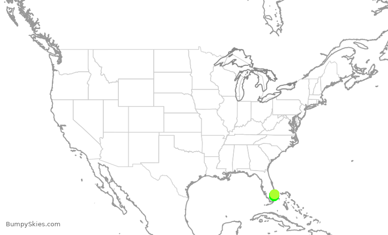 Turbulence forecast map for EJM561, DJT to FLL