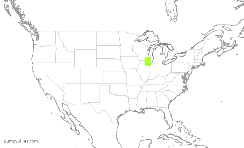 Turbulence forecast map for EJM701, MDW to ENW