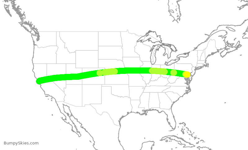 Turbulence forecast map for EJM787, SFO to MTN