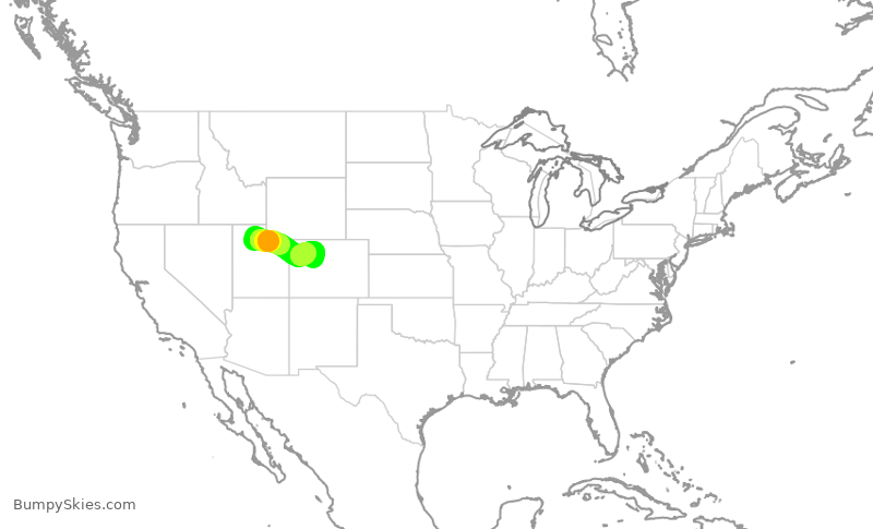 Turbulence forecast map for EJM78, SLC to EGE