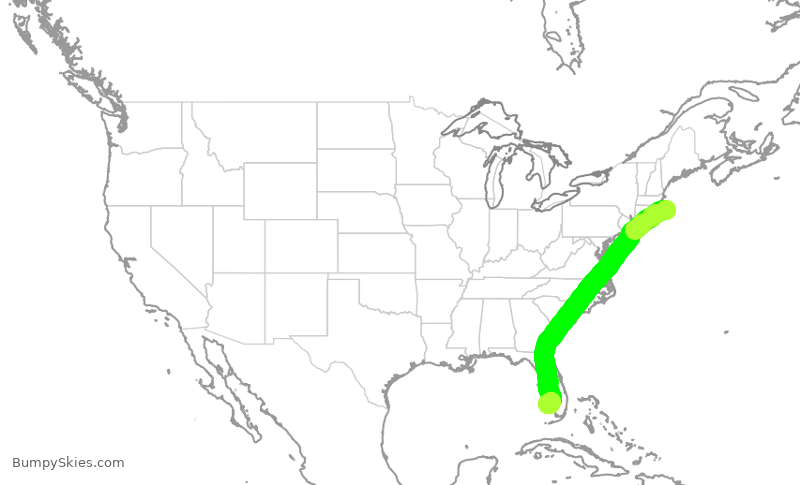 Turbulence forecast map for EJM827, HYA to APF