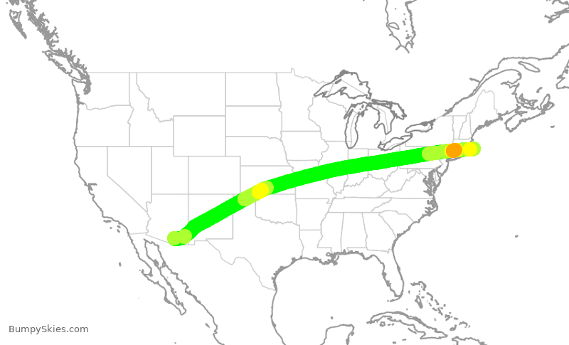 Turbulence forecast map for EJM827, TUS to HYA