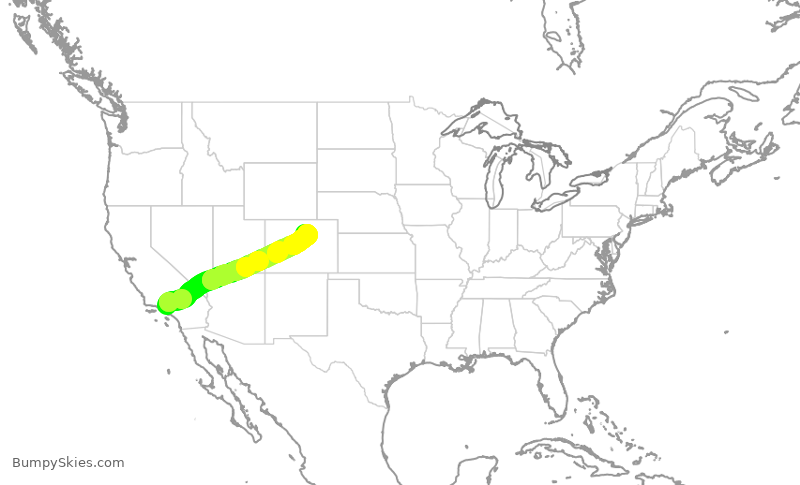 Turbulence forecast map for EJM960, VNY to BJC