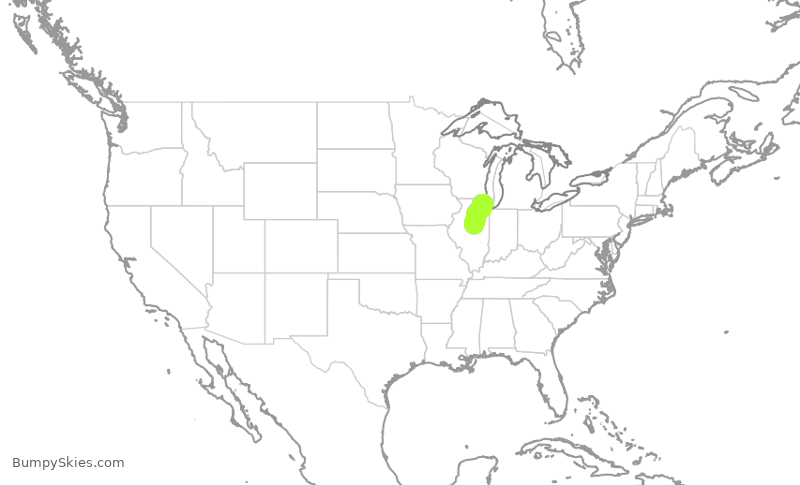 Turbulence forecast map for ENY3367, BMI to ORD