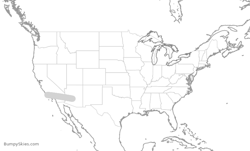 Turbulence forecast map for ENY3467, SBA to PHX