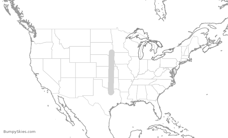 Turbulence forecast map for ENY3527, DFW to FSD