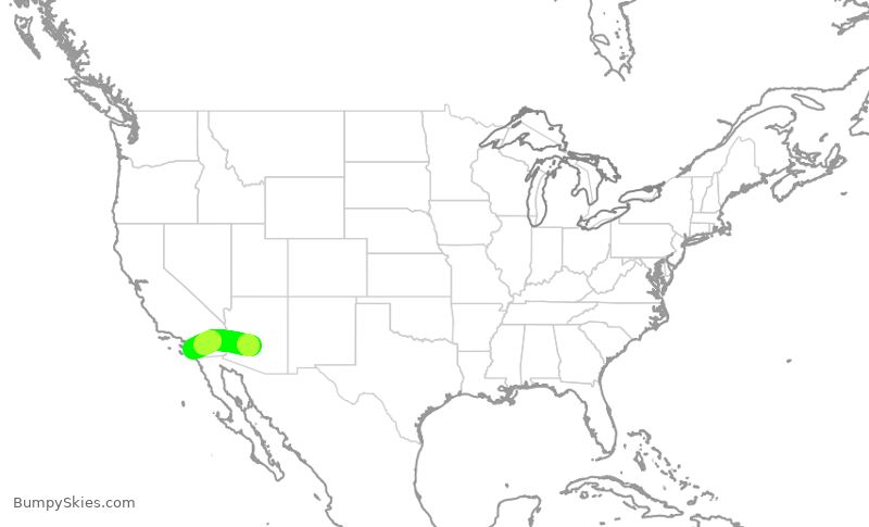 Turbulence forecast map for ENY3609, PHX to CLD