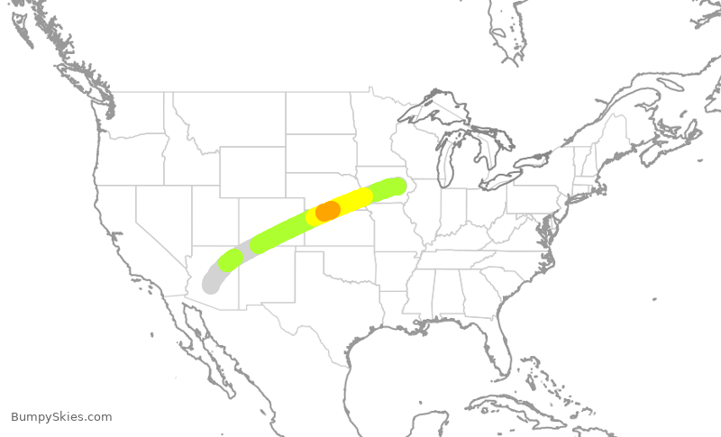 Turbulence forecast map for ENY3809, PHX to CID
