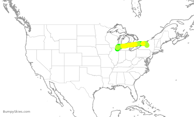 Turbulence forecast map for ENY3819, ORD to SYR