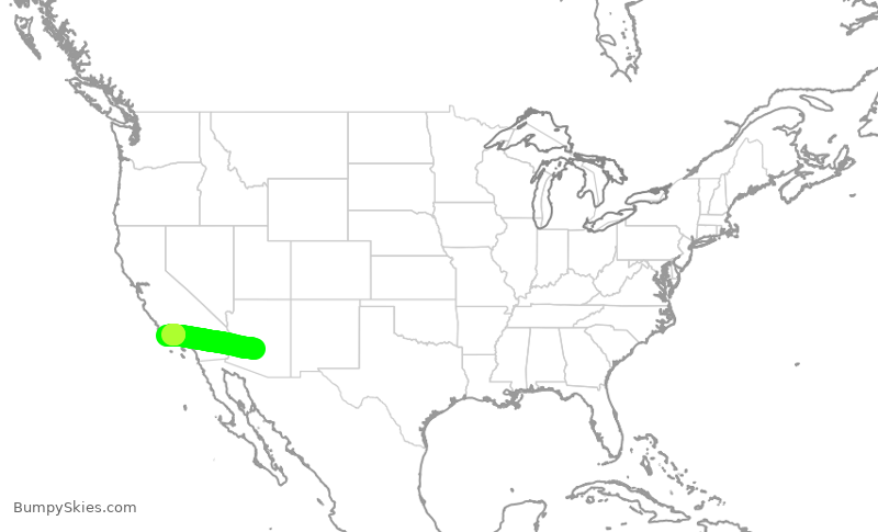 Turbulence forecast map for ENY3931, PHX to SBA