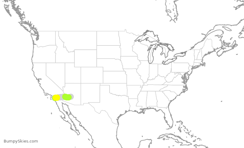Turbulence forecast map for ENY4021, CLD to PHX