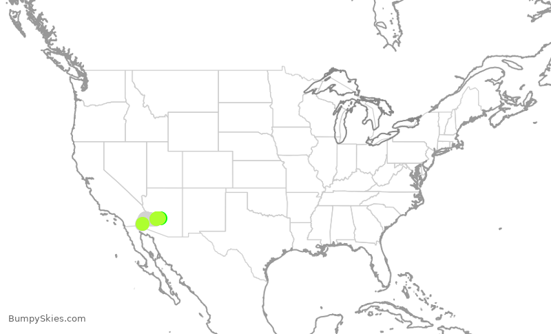 Turbulence forecast map for ENY4024, YUM to PHX