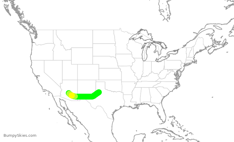 Turbulence forecast map for ENY4032, PHX to LBB