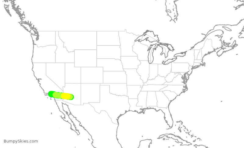 Turbulence forecast map for ENY4035, PHX to BUR