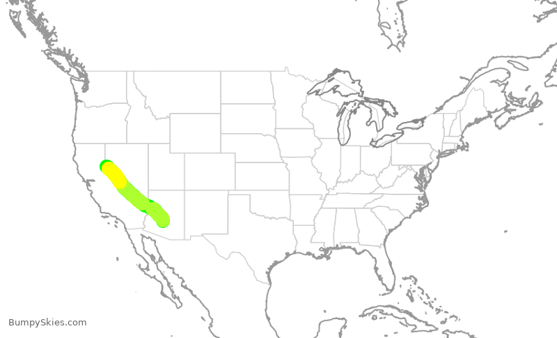 Turbulence forecast map for ENY4044, PHX to RNO