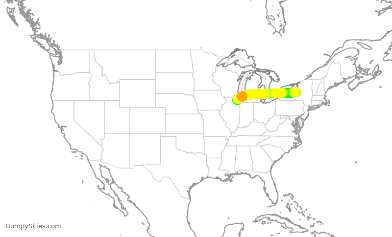 Turbulence forecast map for ENY4044, SYR to ORD