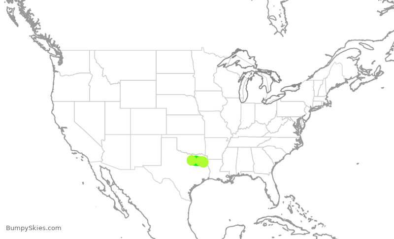 Turbulence forecast map for ENY4059, DFW to GGG