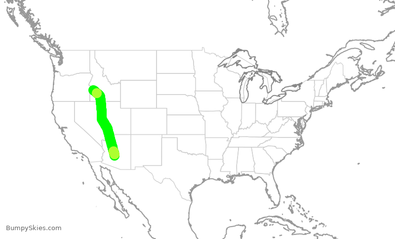 Turbulence forecast map for ENY4093, PHX to BOI