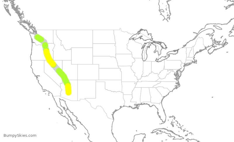 Turbulence forecast map for ENY4118, PHX to SEA